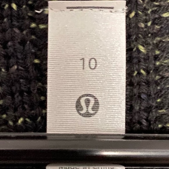 SOLD!!!  Lululemon Cotton Cashmere Wool Blend Cardigan Green & Black Size 10 - Picture 7 of 11